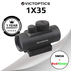 VICTOPTICS 1X35 Red Dot Scope 5 Levels Red & Green Dot Reflex Collimator Sight Fits Firearms & Airsoft