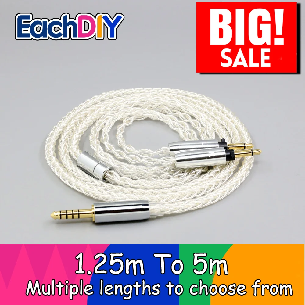 

99% Pure Silver 8 Core Headphone Cable For Final Audio SONOROUS IV VI VIII X D8000 Design Pando Hope vi 1:1 LN009002