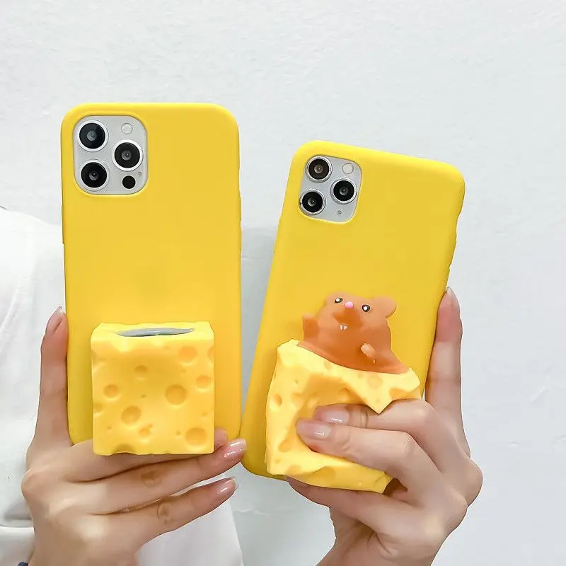 

Чехол для телефона для iphone 13 12 11 8 7 6s 6 X XS XR Mini Pro Max Plus, новый INS, забавная мягкая игрушка, сырная мышь, мягкий защитный чехол