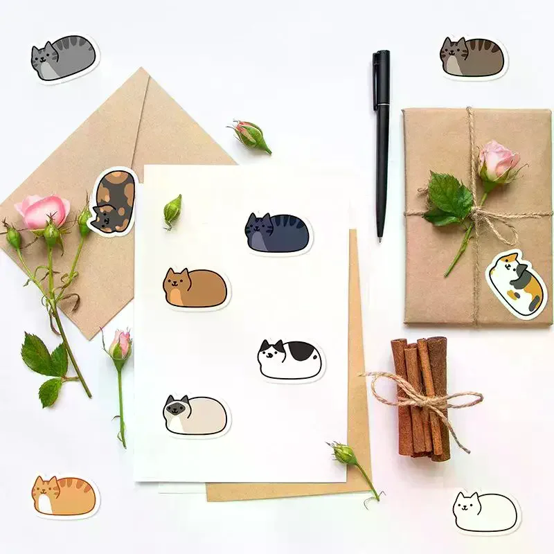 500PCS Kawaii Cartoon Kat Tuo Tuo Roll Stickers Skateboard Laptop Bagage Skateboard Telefoon Cadeau Waterdichte Telefoon Leuke Sticker