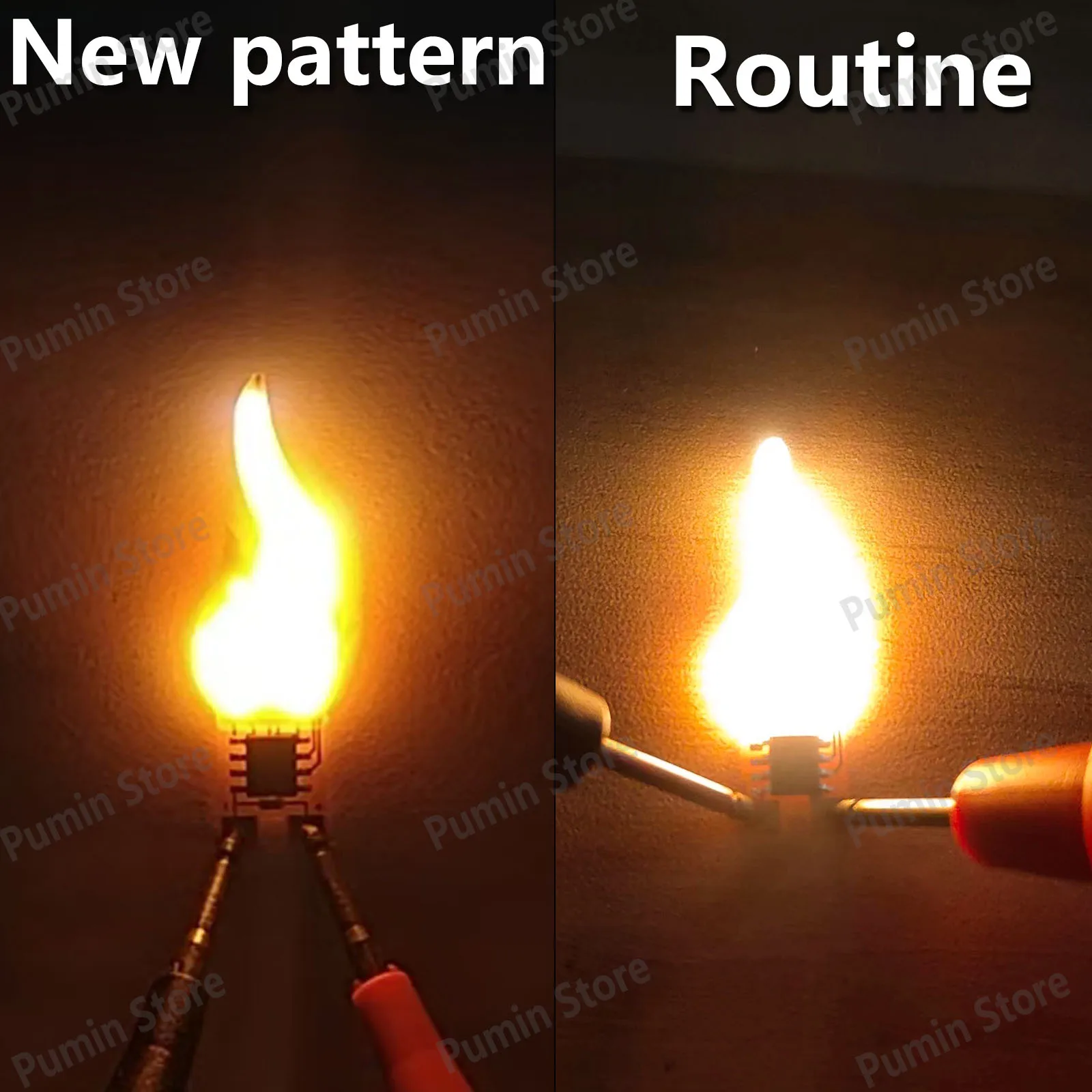 Bougie intelligente IC Flame LED, perle de lampe, sans bride, perles soudées, utilisée pour les fêtes d\'anniversaire et les festivals religieux, DC3V