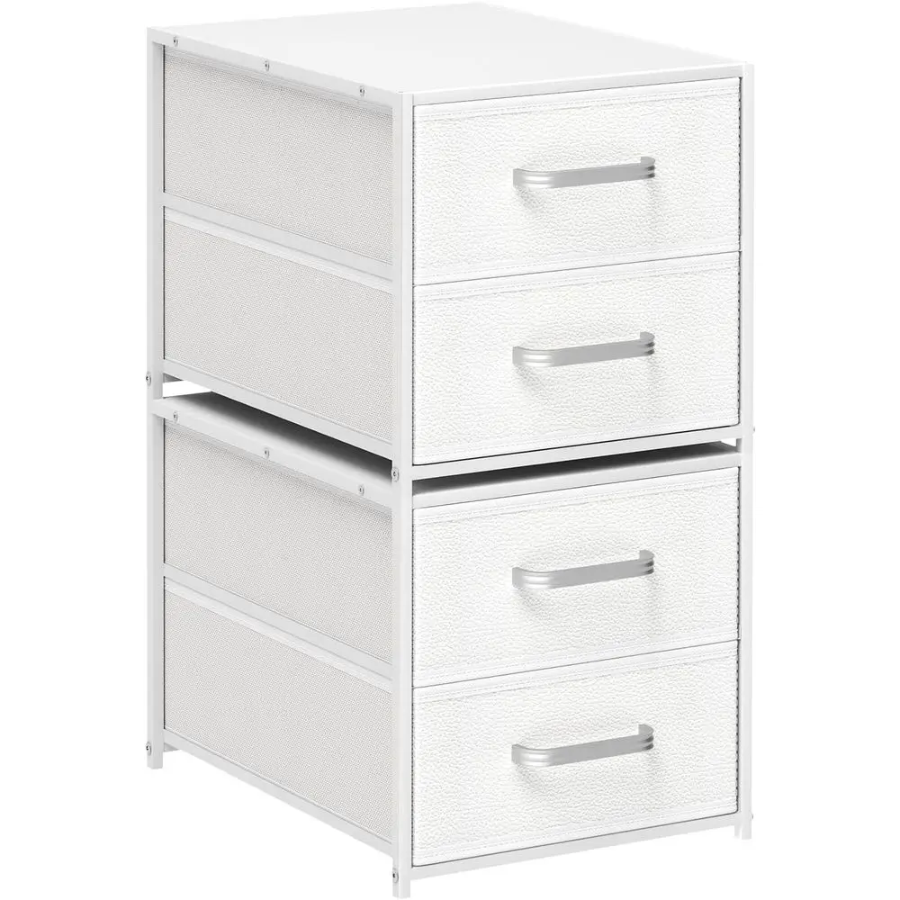 

Stackable Storage Ders - 2 Tier Closet Ders, Closet Organizer with Metal Handles, Night Stand with Collapsible Bins, abric Drer