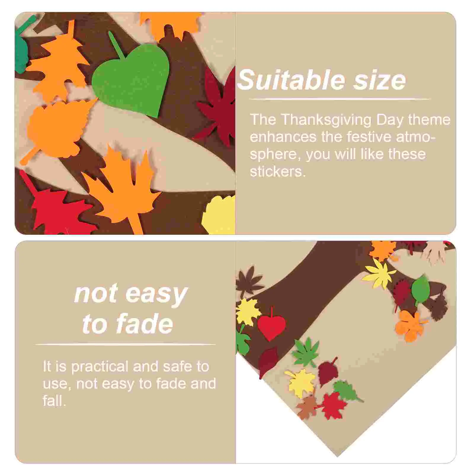 Autumn Maple Leaves Felt Thanksgiving Letters Flat Wall Stickers Kindergarten Background Decoration Creative Child