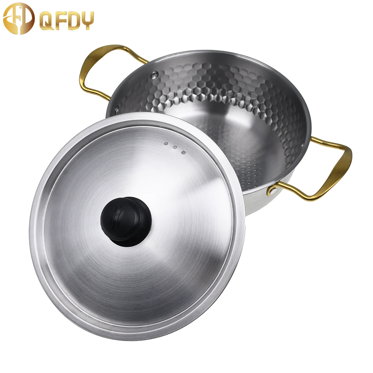 

304 stainless steel ramen pot Household commercial seafood soup pot double ear multifunctional instant noodle auxiliary food pot