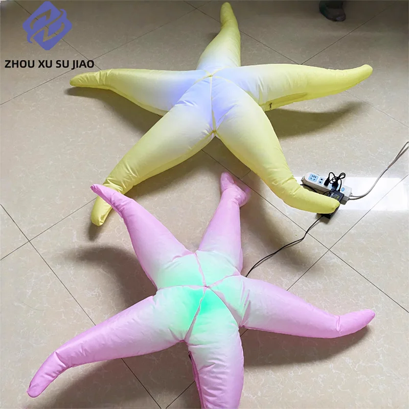 LED Inflatable Starfish, 1.5M Color Changing Light, Ceiling Decor for Music Festival Stage, Party & Themed Event Display Props