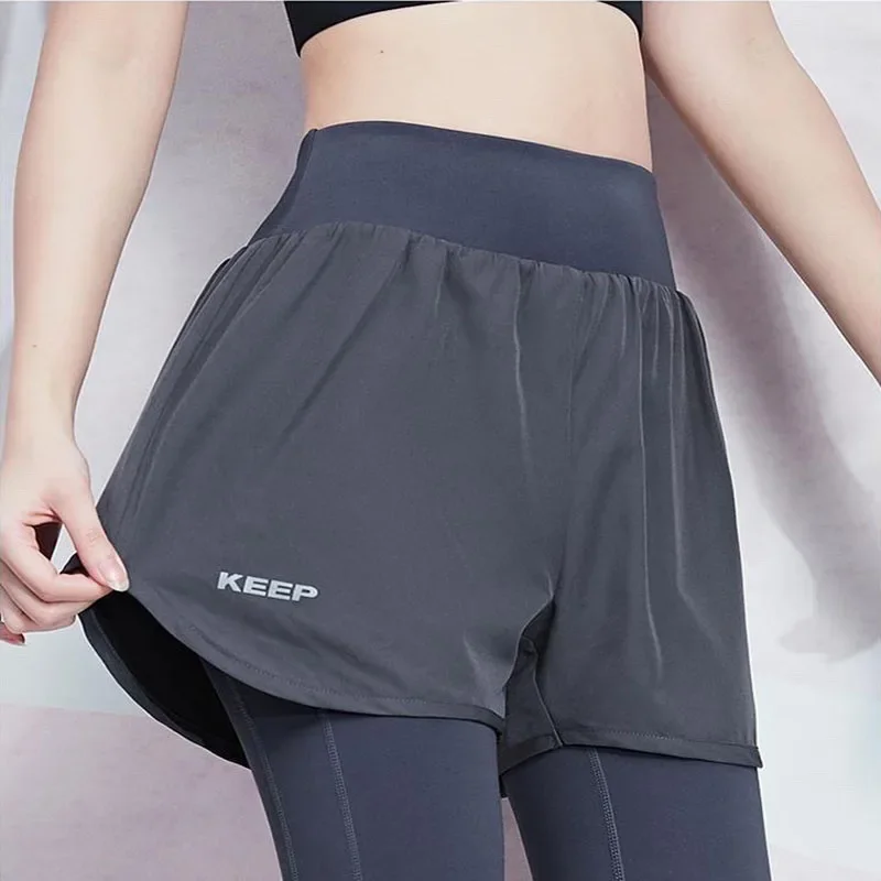 Pantalons de Yoga taille haute pour femmes, faux collants deux pièces sans couture, pantalons de survêtement très extensibles, Fitness, course à pied, Leggings de sport