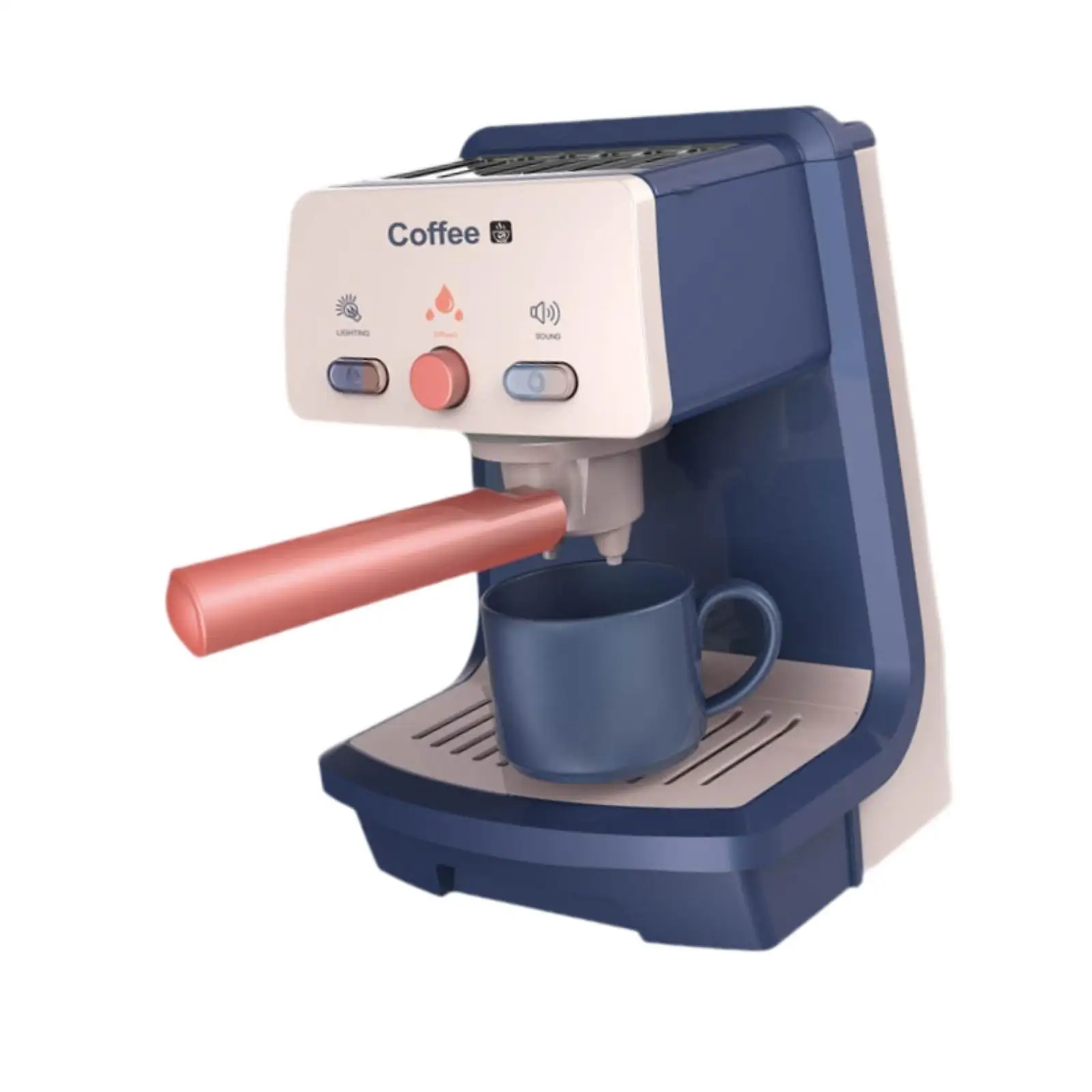 Interactive Children Coffee Maker Toy Kitchen Accessory Pretend Game Mini Toy Appliance for Kids Learning Role Play