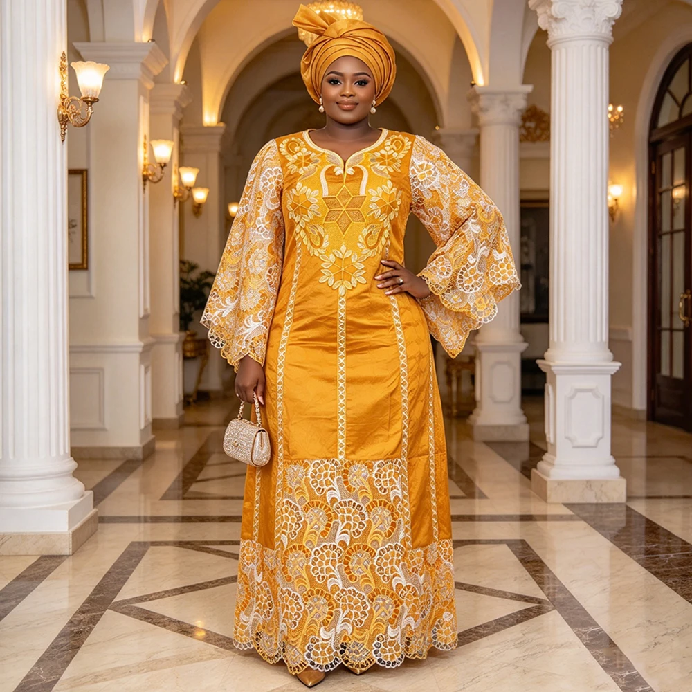 Übergrößen Afrikanische Kleidung für Frauen Dashiki Ankara Stickerei Abendkleid Bazin Rich Design Hochzeitspartykleider 2026