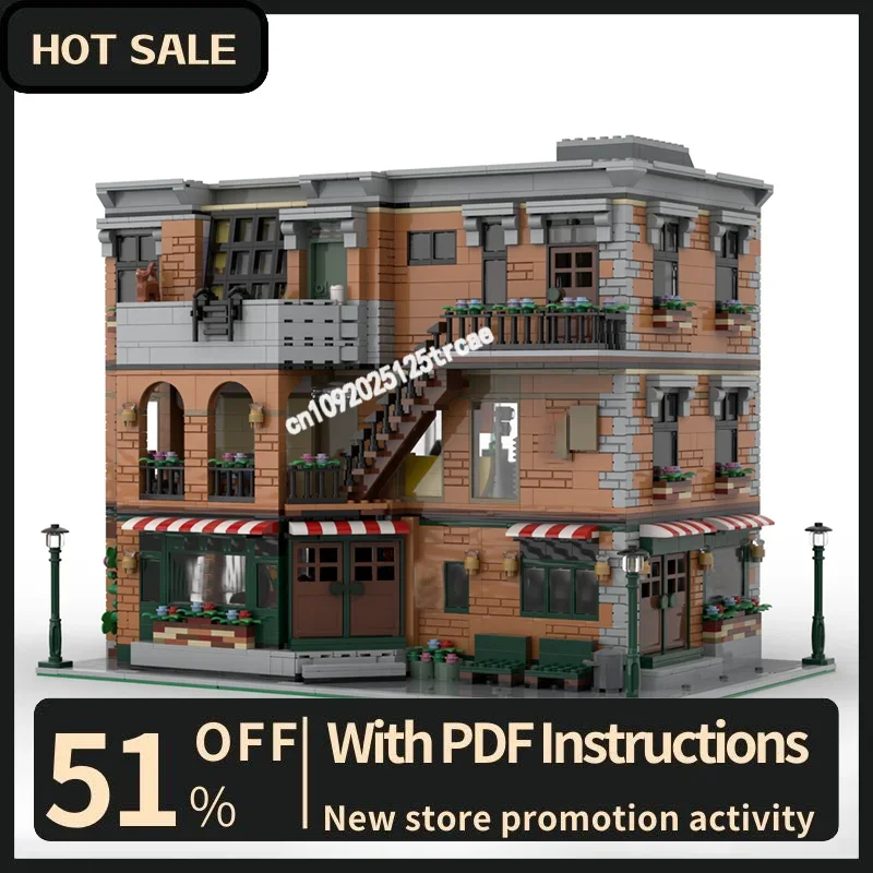 New 4653Pcs City Hot Street View Moc Modular Friends Big Bang Apartment Model Building Custom Puzzle Diy Creative Idea Toy Gifts