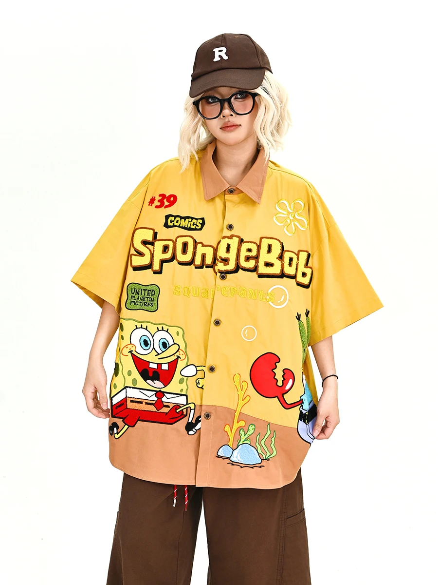 

Lazy Cartoon ort Sve irt Women's Loose BF Japanese Retro College Sle Top Streetwear Faion Fem irt Summer New ...