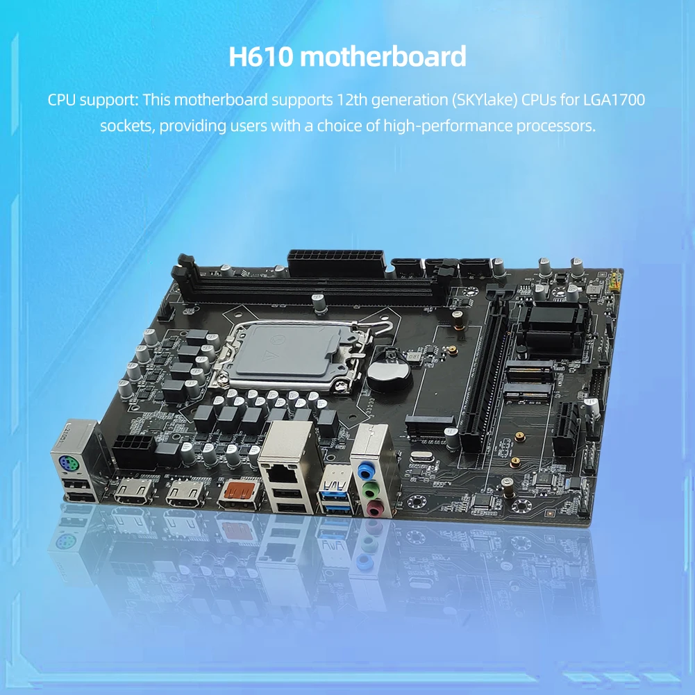 H610 Computer Motherboard DDR4 Memory LAG1700 Pin CPUi5 12400F 12100 Desktops Motherboard M.2 SATA/NVME Ports Up To 64GB