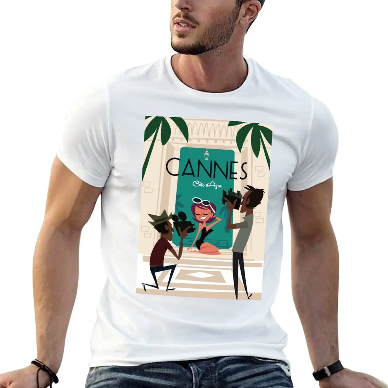 

Cannes poster T-Shirt cotton t shirts man 100% man t shirts graphic T-Shirt