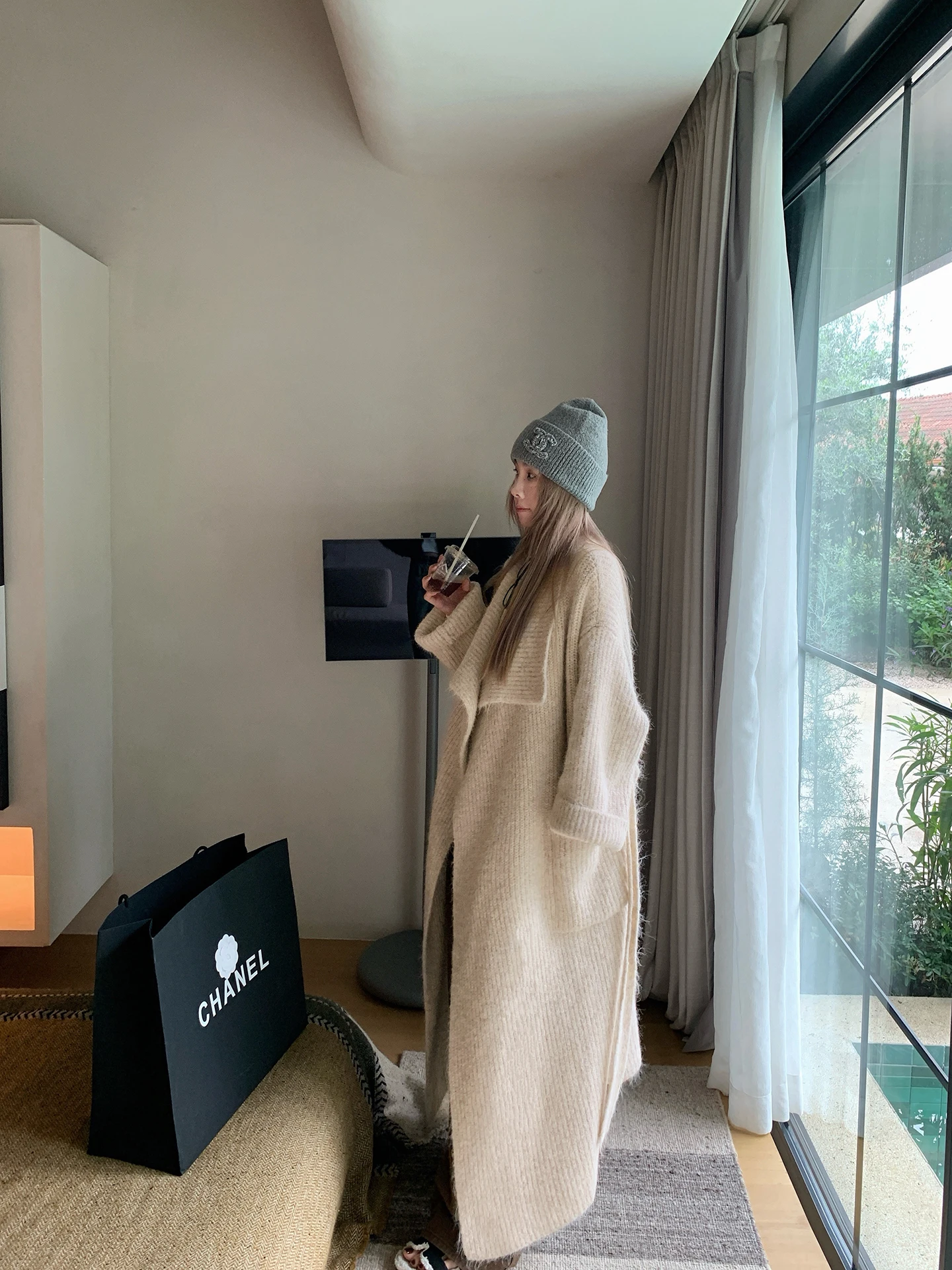 

Loose Long Knitted Sweater Coat for Women Winter Warm Thiened Open Cardigan Sle Commute Faion Linchu Lazy Relaxing Co...