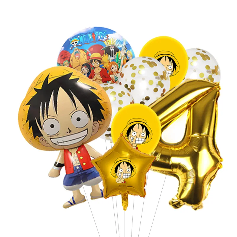 Customizable One Piece Balloon Bouquet Luffy Foil Mylar with Optional Age Pick for Boys Anime Birthday view 5