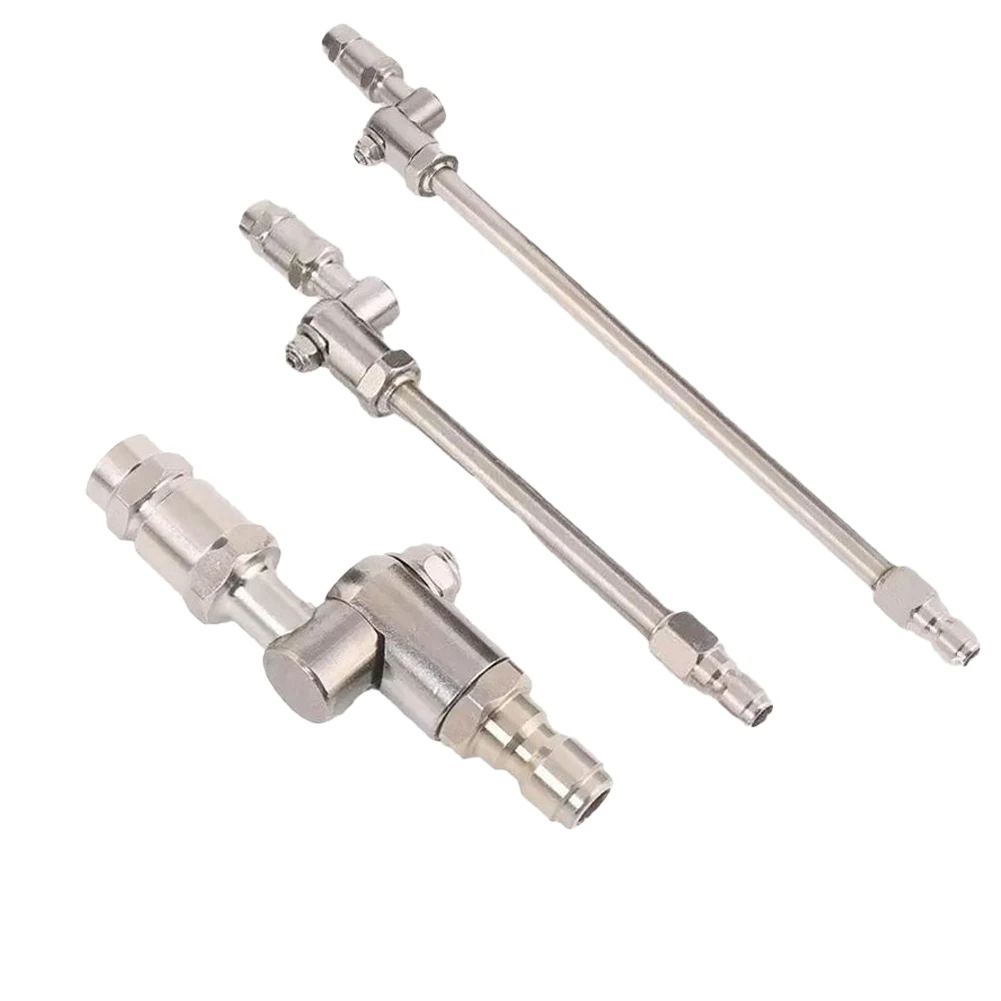 Universal High Pressure Car Wash Gun With 1/4 Quick Plug 360° Swivel Rotating Spray Nozzle Extension Pole For Underbody Cleaning