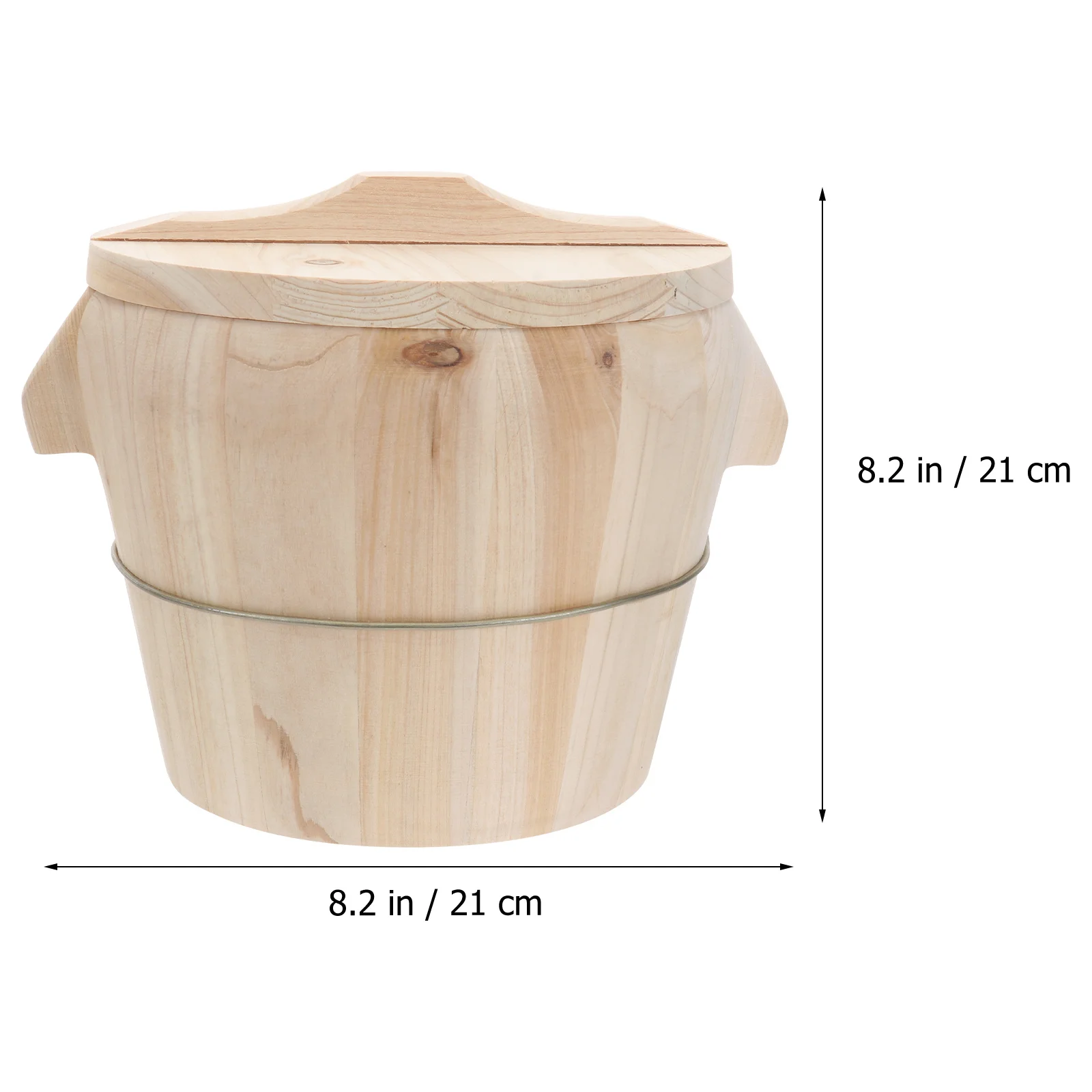 

Wooden Steaming Rice Bucket Natural Wood Hand-Polished Movable Bottom Inner-Cut Design Fast Cooking Rice Steamer Kitchen Supply