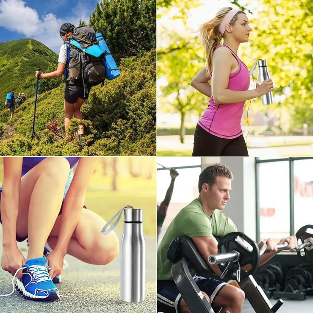 500ml/1000ml for Cycling Sports with Handle Rope Cold Water Water Bottle Stainless Steel Drinking Cup