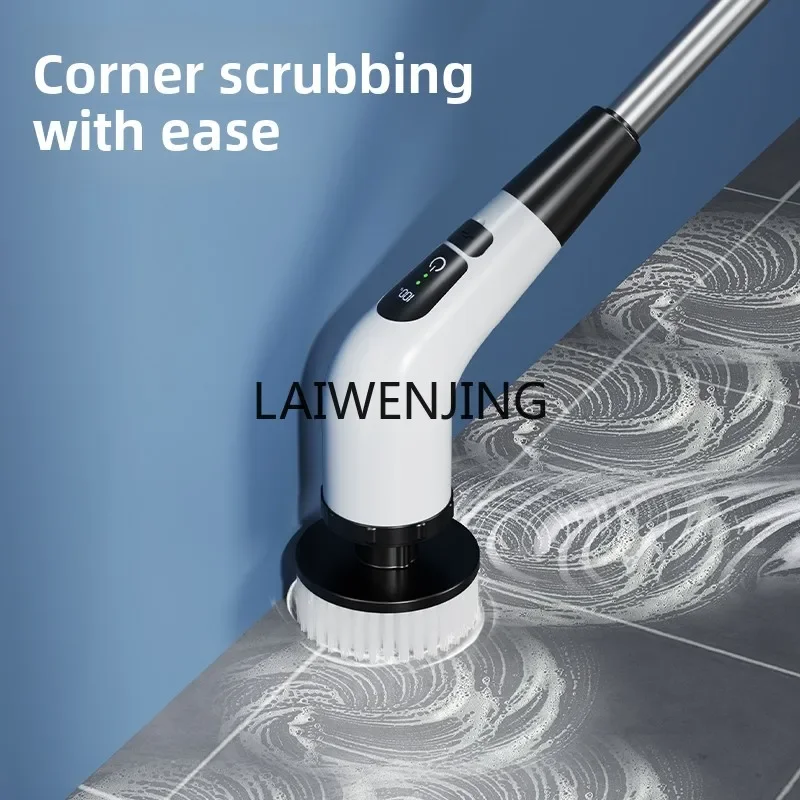 MJY pulizia elettrica spazzola per pavimenti impermeabile con manico lungo spazzola per pavimenti elettrica per bagno