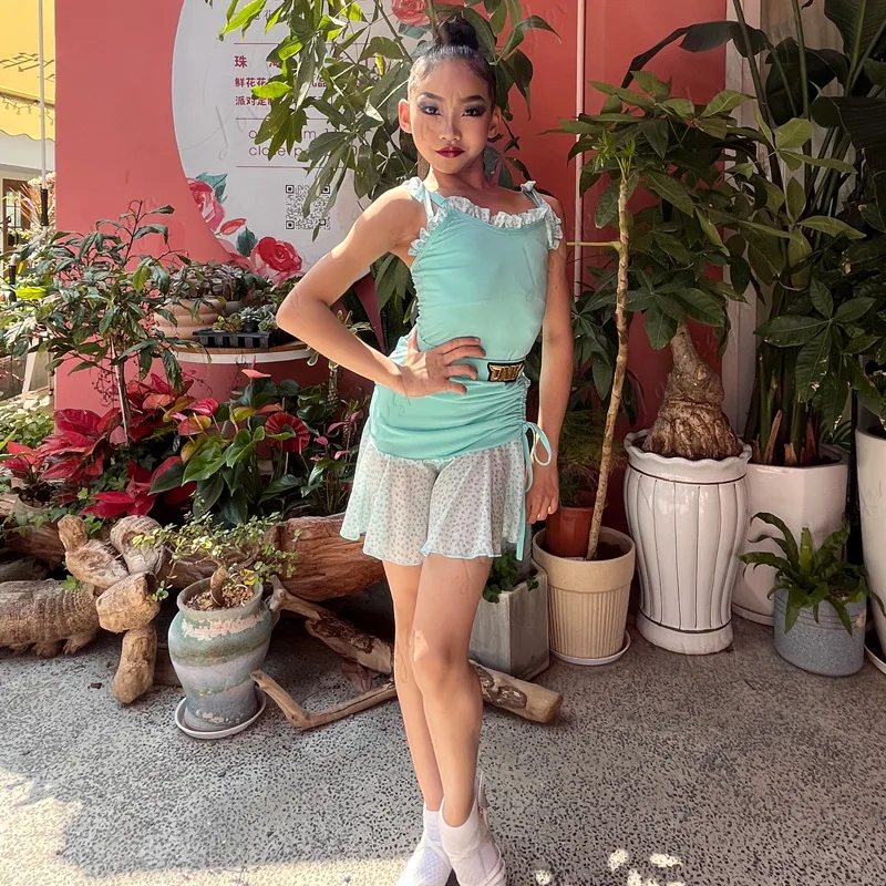 Strój do ćwiczeń tańca latynoamerykańskiego dla dzieci - kostium do tańca latynoamerykańskiego na występy dziecięce