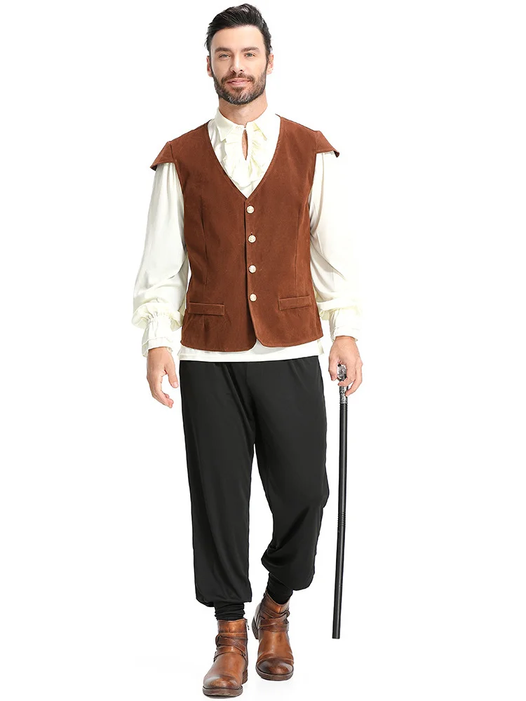 

Renaissance Victorian Medieval Adult Men Pirate Knight loween Costume Skirt Traditional Chinese Sle Stage Costume