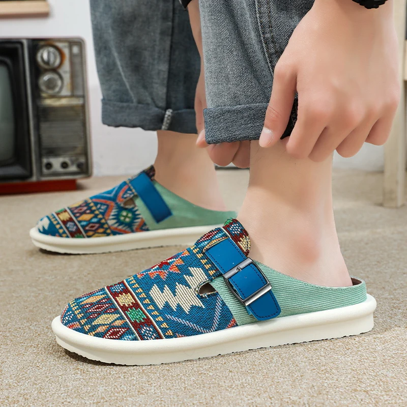 YRZL Men's Slippers Casual Non Slip Summer Wear Resistant Outdoor Beach Shoes Lightweight Comfortable Sandals Big Size 39-47