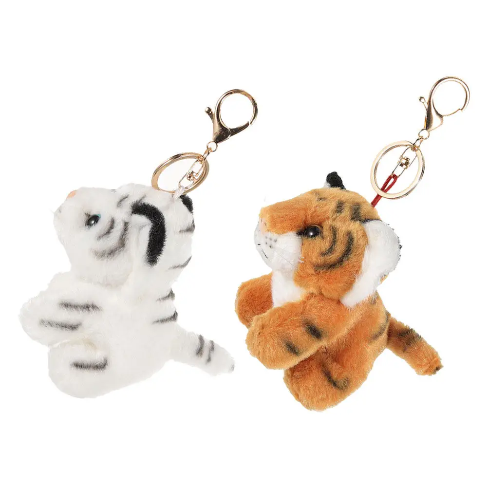 

2Pcs Stuffed Tiger Keychain Charming Animal Pendant Lightweight Soft Compact for Backpack Handbag Purse Keyring Bag Accessory