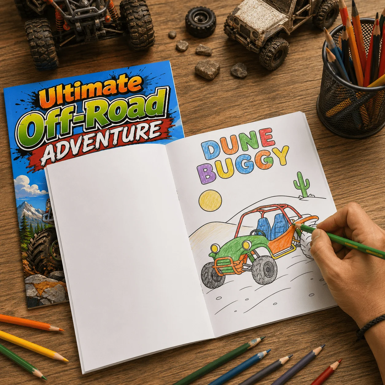 Ultimate Off-Road Adventure Coloring Book, Monster Trucks, 4x4s, Jeeps, ATVs and Extreme Vehicle Scenes for Adults