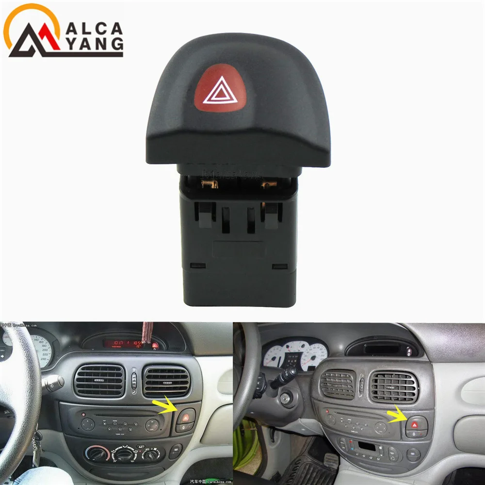 Emergency Hazard warning indicator light switch button 8 pins 7700435867 for renault megane I MK1 Double flash lights autoparts