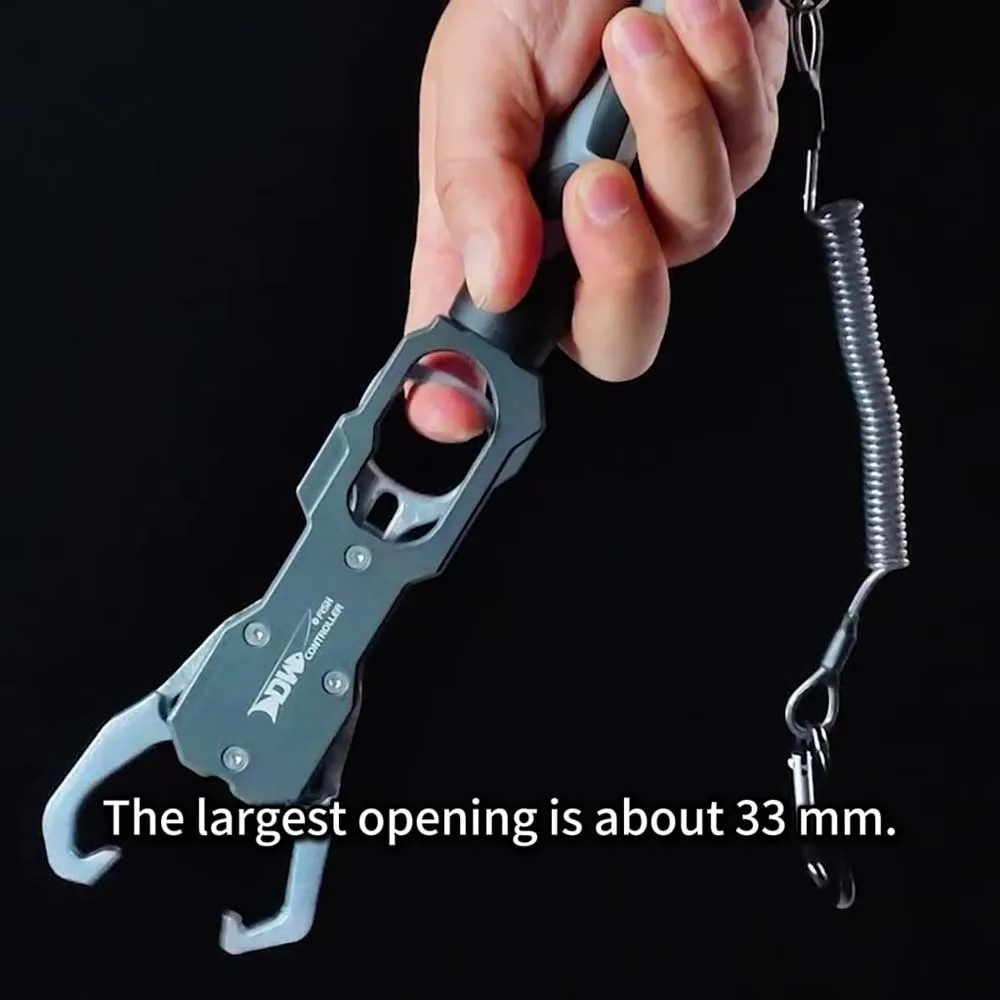 Aluminum Alloy Fishing Lip Grip EVA Long Handle Fish Controller Corrosion-resistant Load-bearing 18KG Fishing Beak Grip
