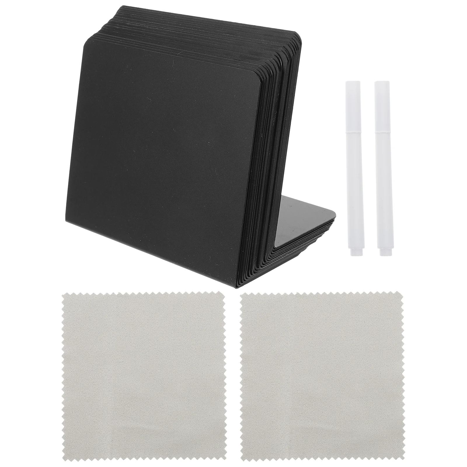 1 Set L-Shaped Plastic Chalkboard Sign Memo Board Message Tabletop Standing Signboard For Shop Home Display