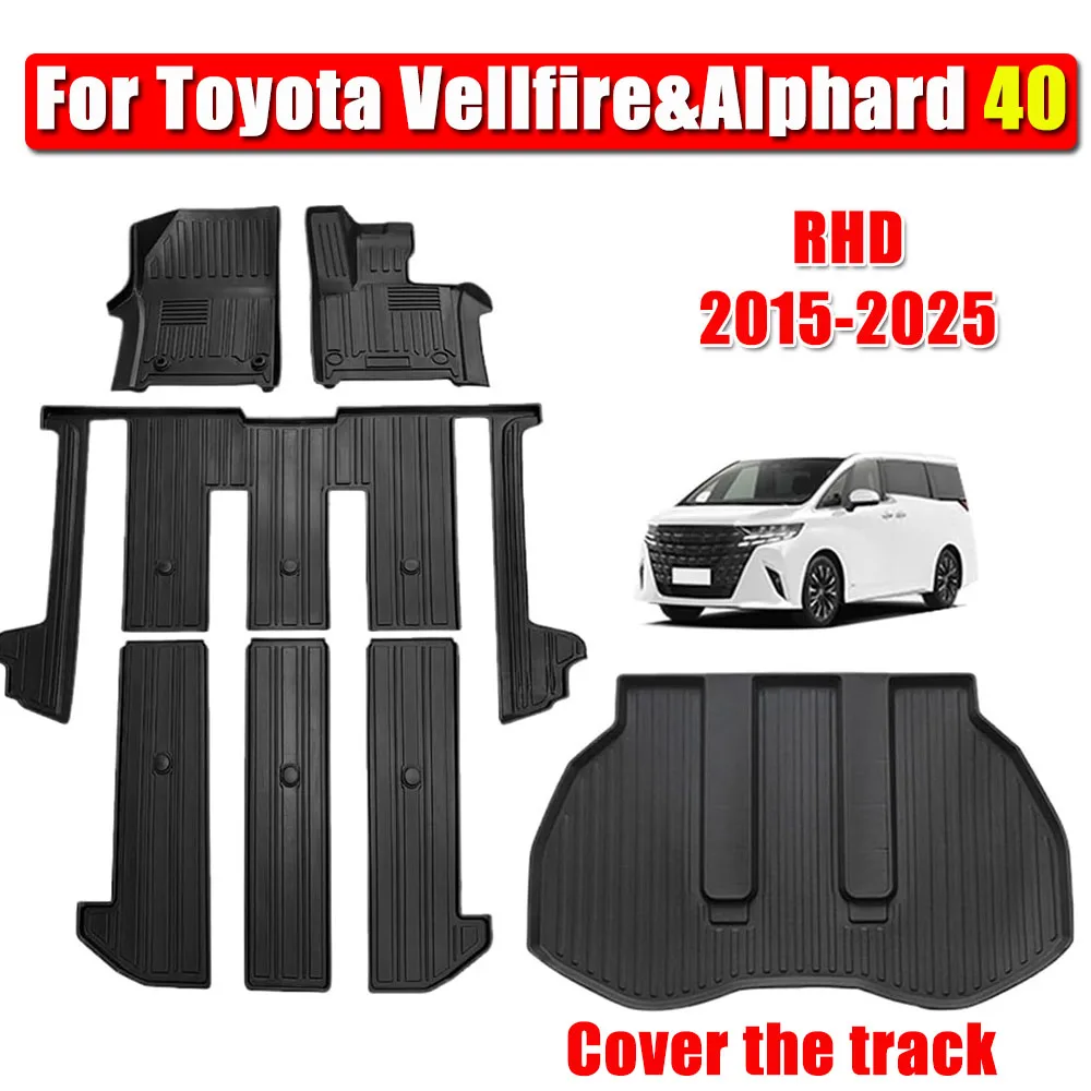 

Car Floor Mat for Right-hand Drive Toyota Vellfire&Alphard 40 Series Durable TPE ECO Waterproof Rubber Trunk Mat (2016-2026)