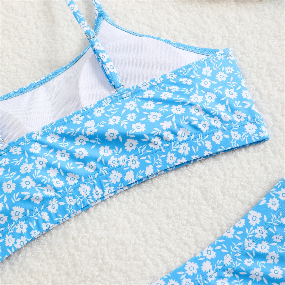 Sexy fronde Bikini élégant femmes Floral vacances maillots de bain Tankini maillot de bain string Y2K maillot de bain femmes plage tenue Bikinis ensemble