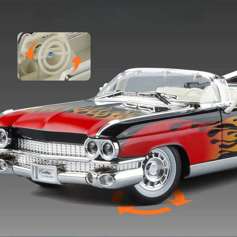 1:24 Big Rocket Eldorado Convertible Sound and Light Alloy Model Car Toy Diecasts Casting Car Toys For Vehicle Gift
