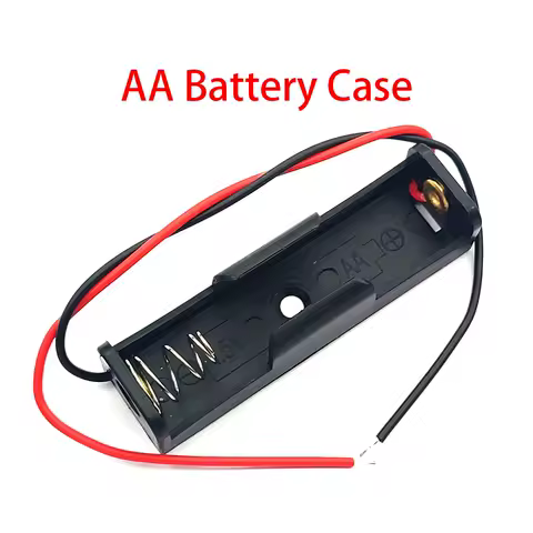 AA Battery Holder AA Battery Storage Case AA Plastic Box AA Battery Holder 1 Slot With Leads 1.5V DIY