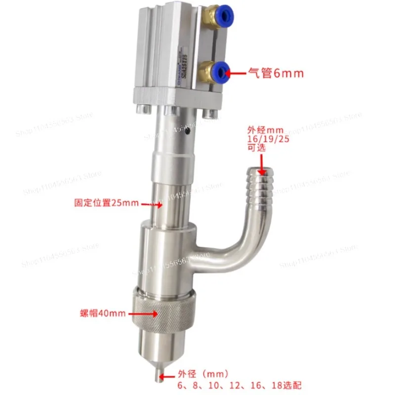 304 Stainless Steel Pneumatic Anti-Drip Filling Head (Elbow Type) - For Paste & Liquid Filling Machine