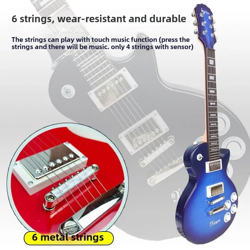 Children's electric guitar toy, small guitar bass music 6-string beginner instrument - rechargeable instrument