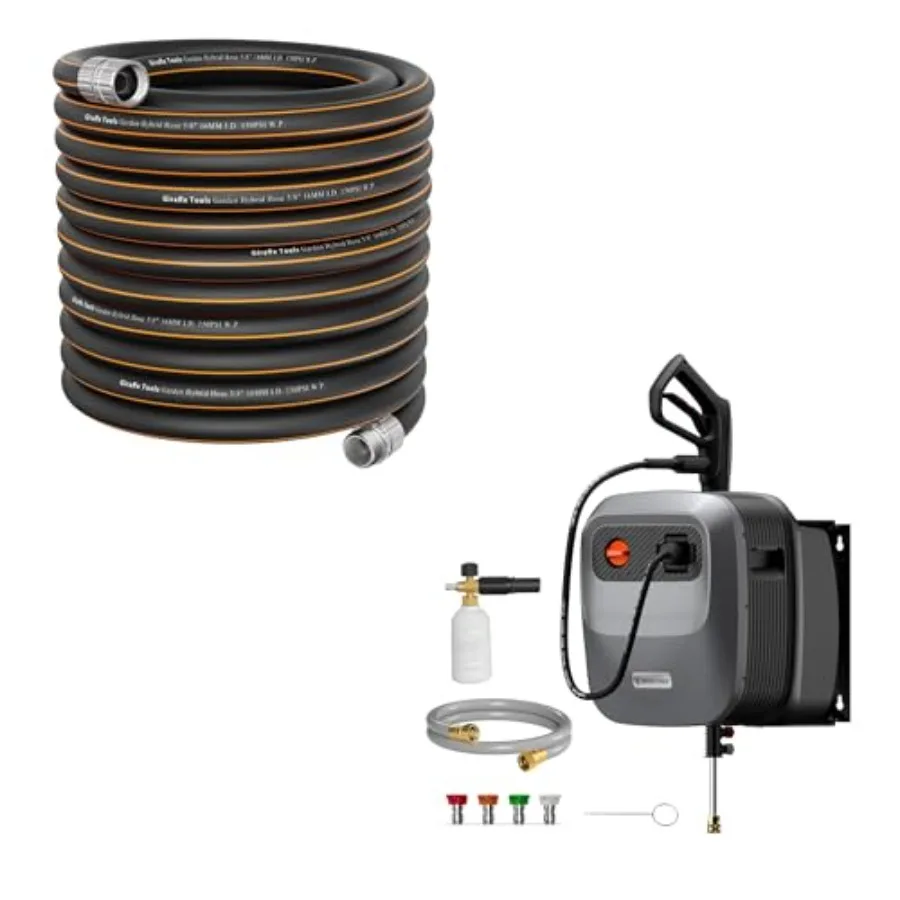 

Мойка высокого давления Grandfalls G20B PRO 2400 PSI 2.0 GPM с гибким садовым шлангом 30 м x 5/8 дюйма, несминаемая, с возможностью индивидуальной настройки