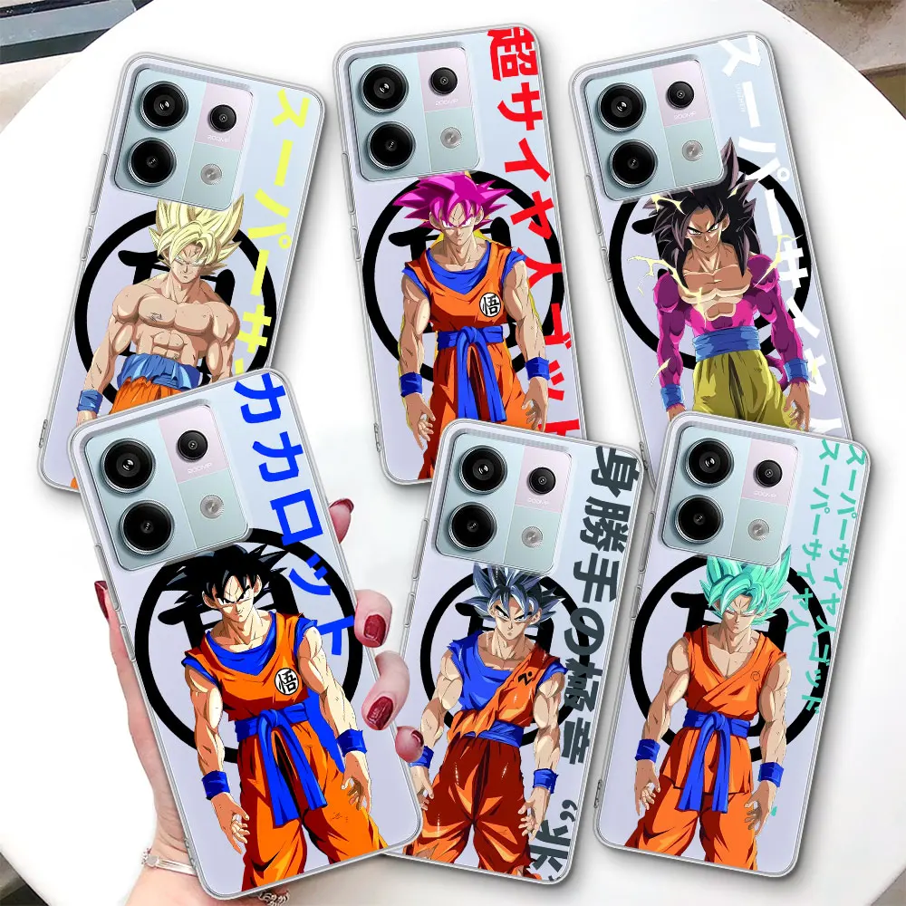 

Cool Dragon Ball Case for Xiaomi Redmi Note 14 10 11 11S 13 9 12 Pro Plus 13R 11T 11E 10S 8 9S Transparent TPU Phone Cover Coque
