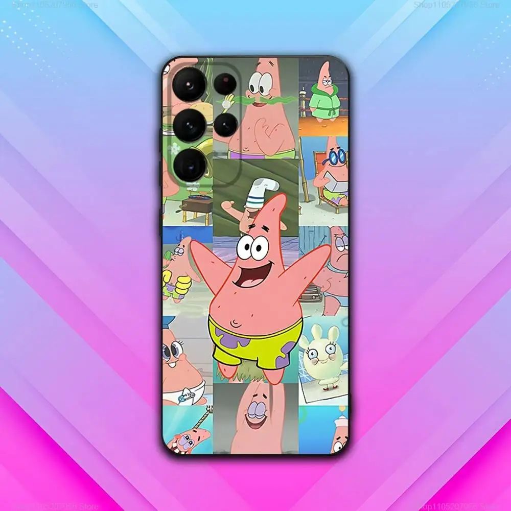 P-Patricks-ES Cute S-Star Untuk Samsung S30,S25,S24,S23,S22,S21,S20,Fe,Lite,5G,Ultra,Plus,Black Phone Case Ultra-Thin