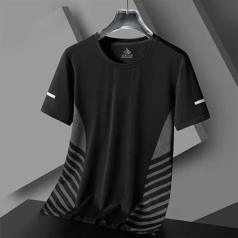 Quick Dry Sport Running T Shirt Men\'s For 2024 T-Shirt Short Sleeves Summer Casual OverSize 5XL Top Tees GYM Tshirt Clothes