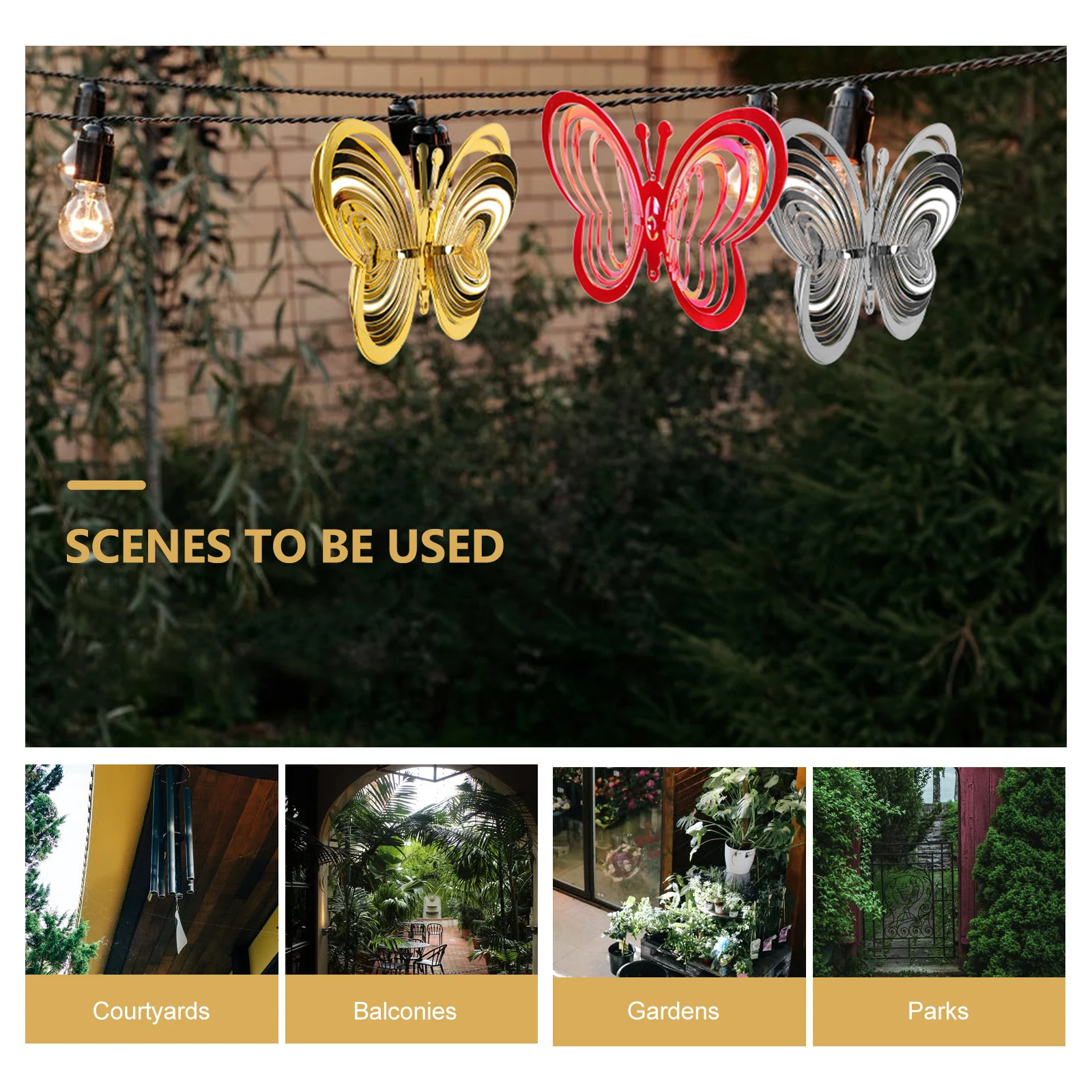 

3 Pcs Bird Repeller Windmill Reflective Butterfly Shaped Garden Supply Scare Birds Balcony Roof chard Park Yard Automatic