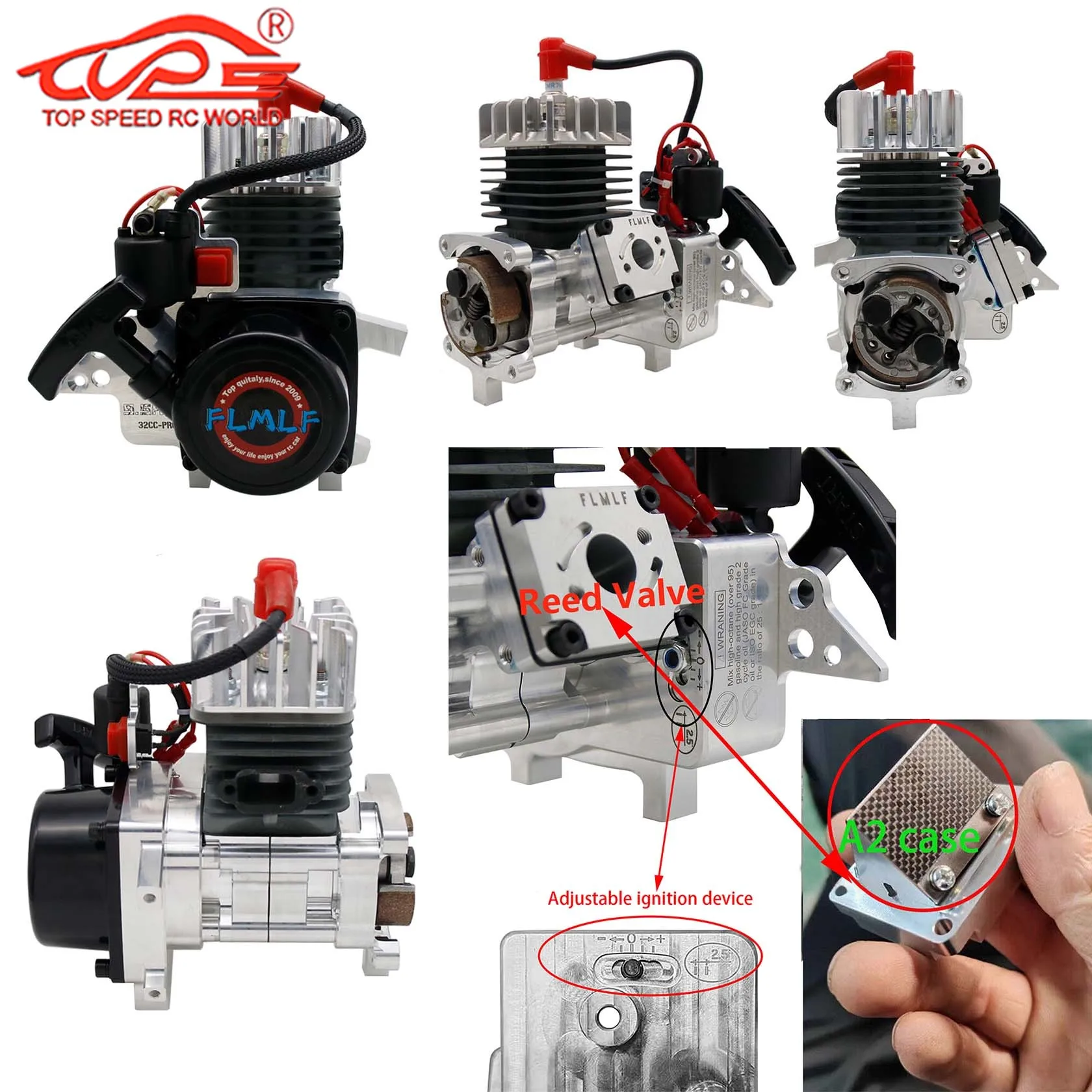 RC 업그레이드 경쟁 29CC~32CC 리드 밸브 엔진 (1/5 HPI ROFUN ROVAN KM BAJA 5B 5T 5SC LOSI MCD DBXL GoPed Redcat FG 부품용)