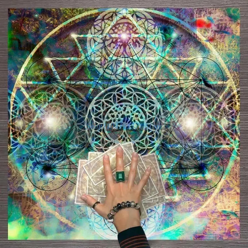 P9FC Astrology Star Pendulum Dowsing Table Covers Divination Board Game Tablecloth