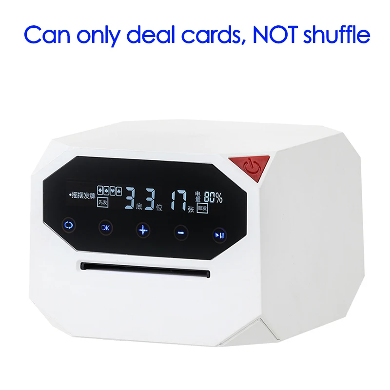 Automatic Card Dealer 2500mAh Rechargeable Silent Poker Cards Dealing Machine 180/360 Degree Rotating 2Decks Cards Dispenser