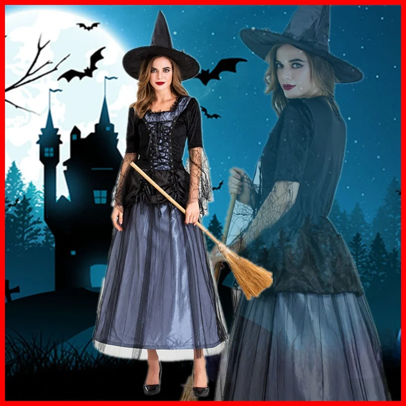 Novo loween cosplay traje de bruxa adulto role-plang desempenho roupas ds traje de palco tradicional chinês étnico feminino...