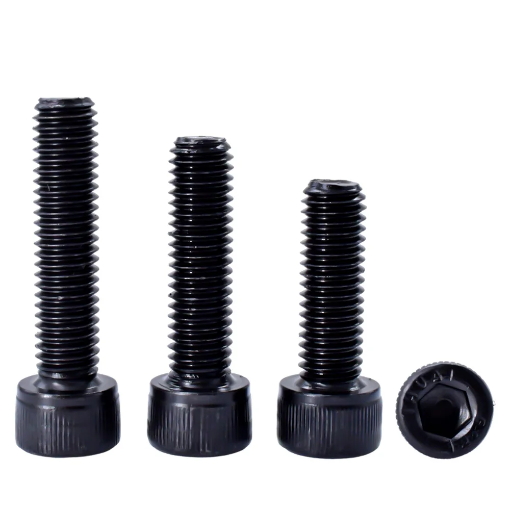 10-100pcs Hex Socket Head Cap Bolt Screw  M4 M5 M6 M8 Black Grade12.9 Carbon Steel Allen Head Screws Length 8mm-45mm