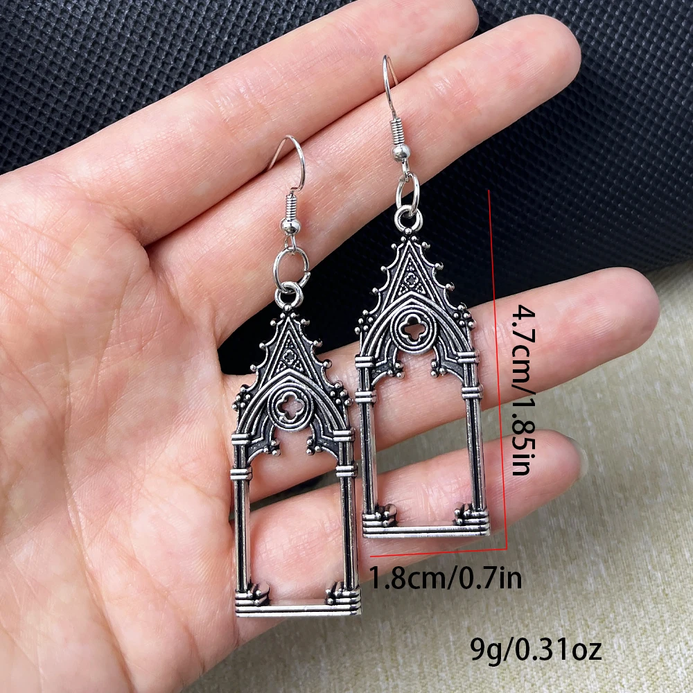 Vintage Gothic Hollowed Out Cathedral Spire Architectural Earrings - Elegant Gothic Revival Jewelry for Women