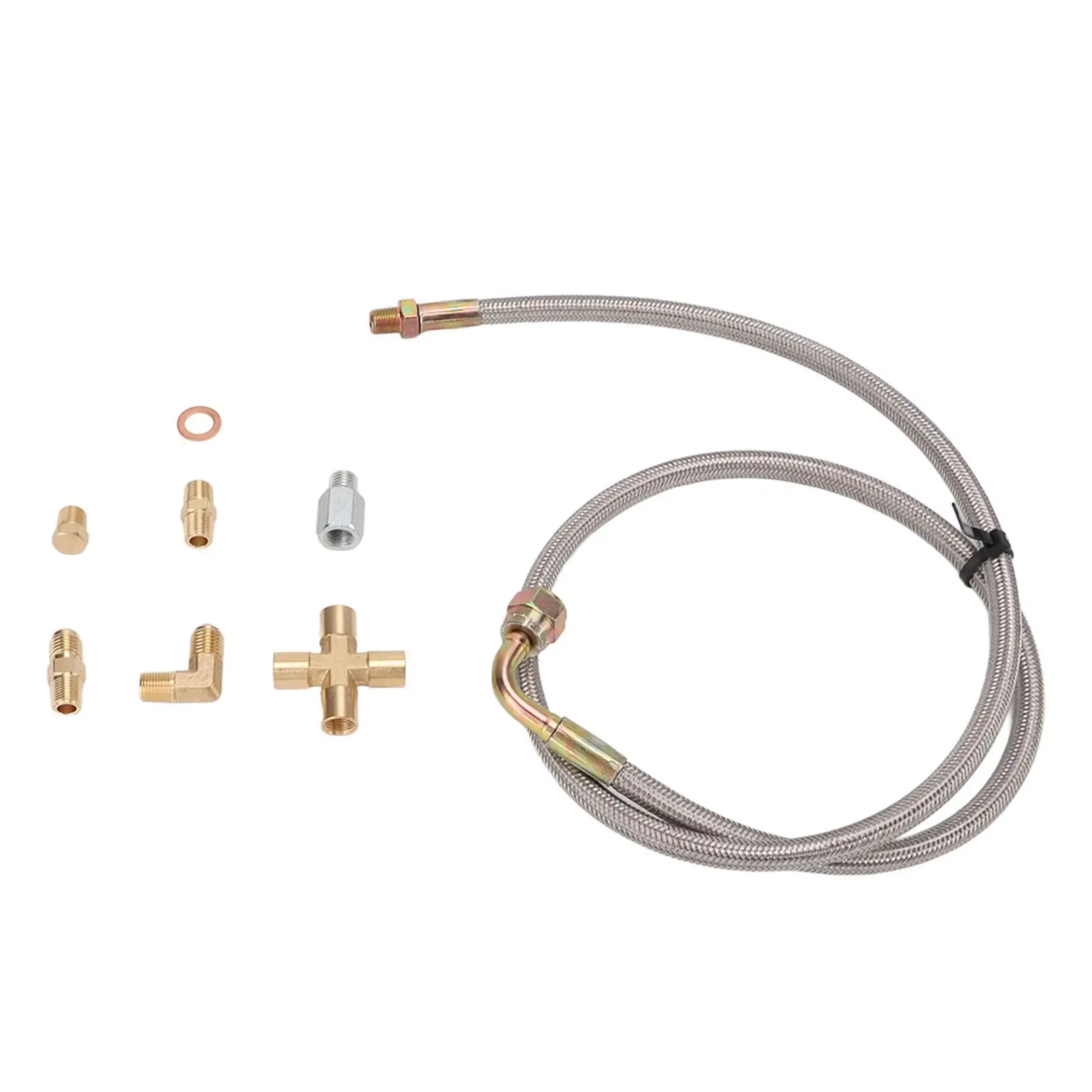 

Oil Drain Line 1/8PNT AN4 Oil Feed Line Kit Dependable for t3 T4 T04E T60 T61 T61 T70