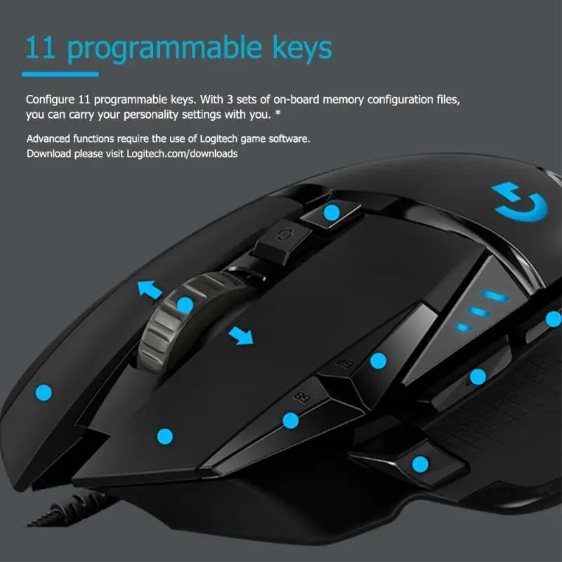 Logitech G502 HERO Game Mouse 16,000 DPI High Performance Gaming Mouse HERO Programmable Mice For Windows7/8/10