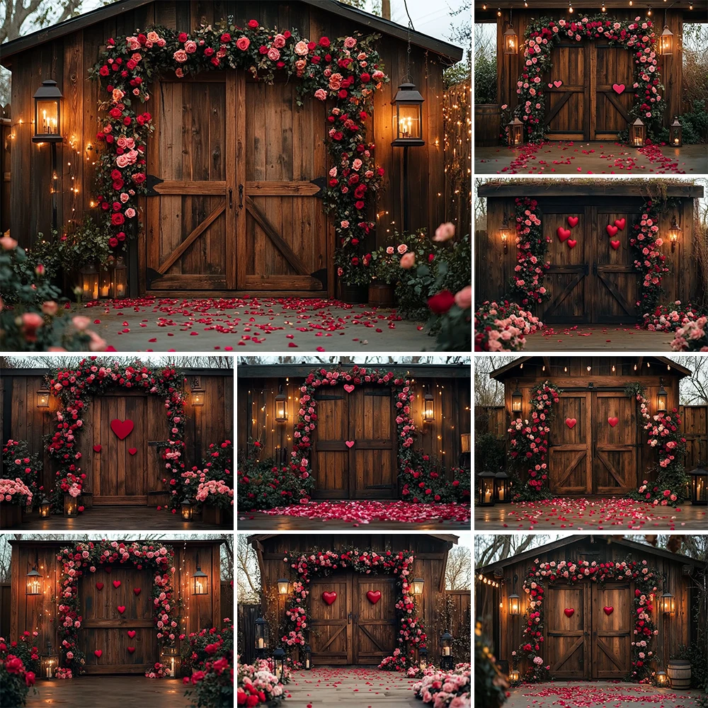 Valentine's Day Photography Background Pink Flower Farm Decoration Backdrops Girl Couple Portrait Photo Supplies Studio Props